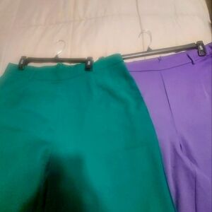 Elegant Green & Purple Wide-Leg Pants by Shein